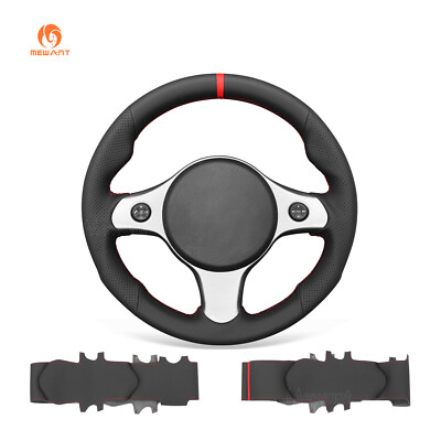 MEWANT DIY black faux leather steering wheel cover for Alfa Romeo 159 TI Brera 2006-2011