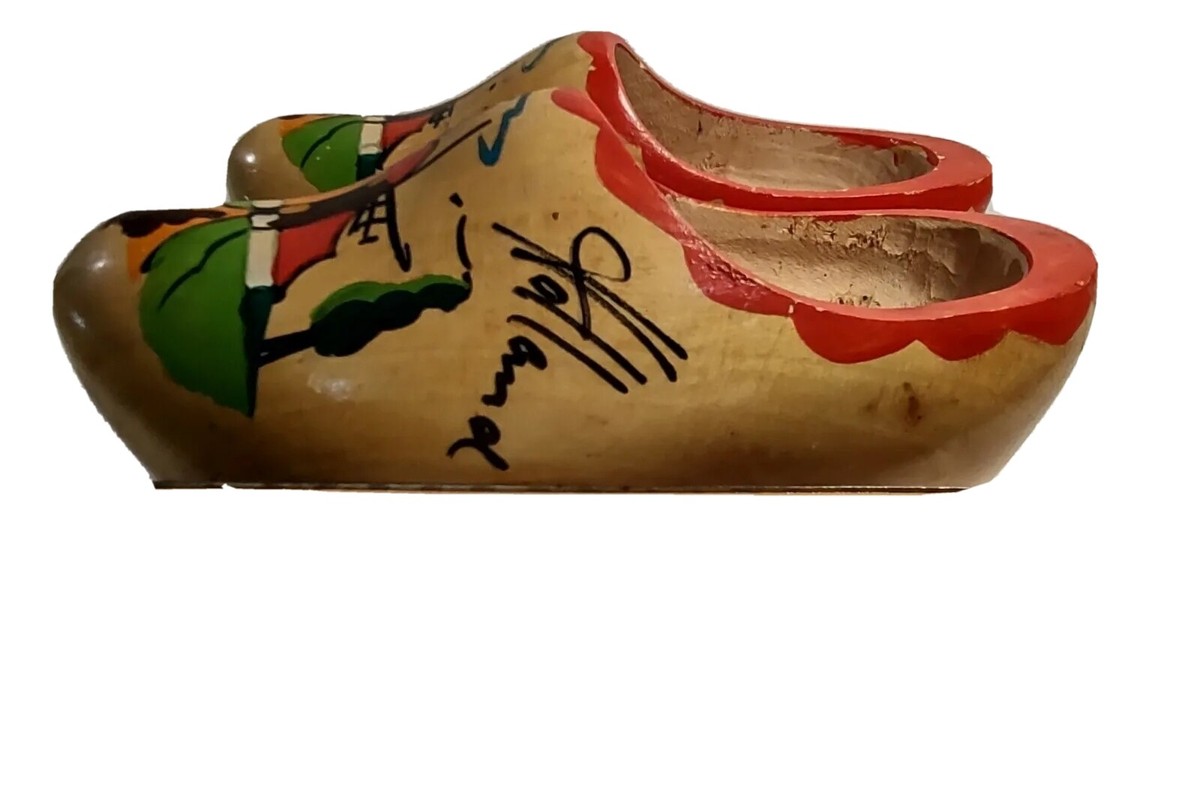 Hand Painted Wooden Holland Clog Wearable Fashion Shoe Collectible