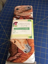 Creative cuts cotton print horses all over Free-shipping 2 yard cut In Open