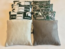 MICHIGAN STATE SPARTANS CORNHOLE BAGS 8 STICK n SLICK CORN HOLE ALL WEATHER