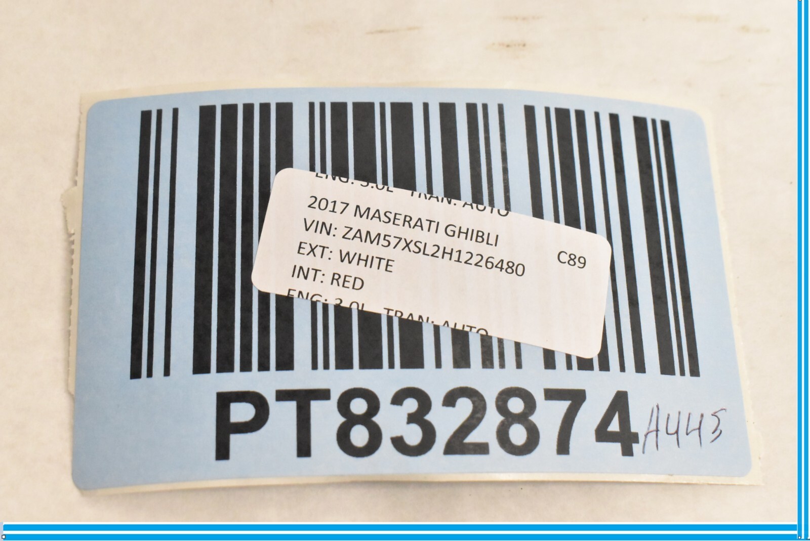 Maserati Ghibli 2014-2021 Rear Left Upper Trim panel P/N 06700174090