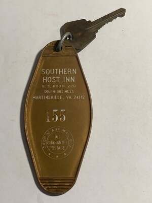 Southern Host Inn Hotel Motel Room Key Fob with Key Martinsville Virginia #155