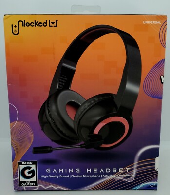 Brand New! Unlocked Red and Black Gaming Headset w/ Microphone Mint Sealed!   