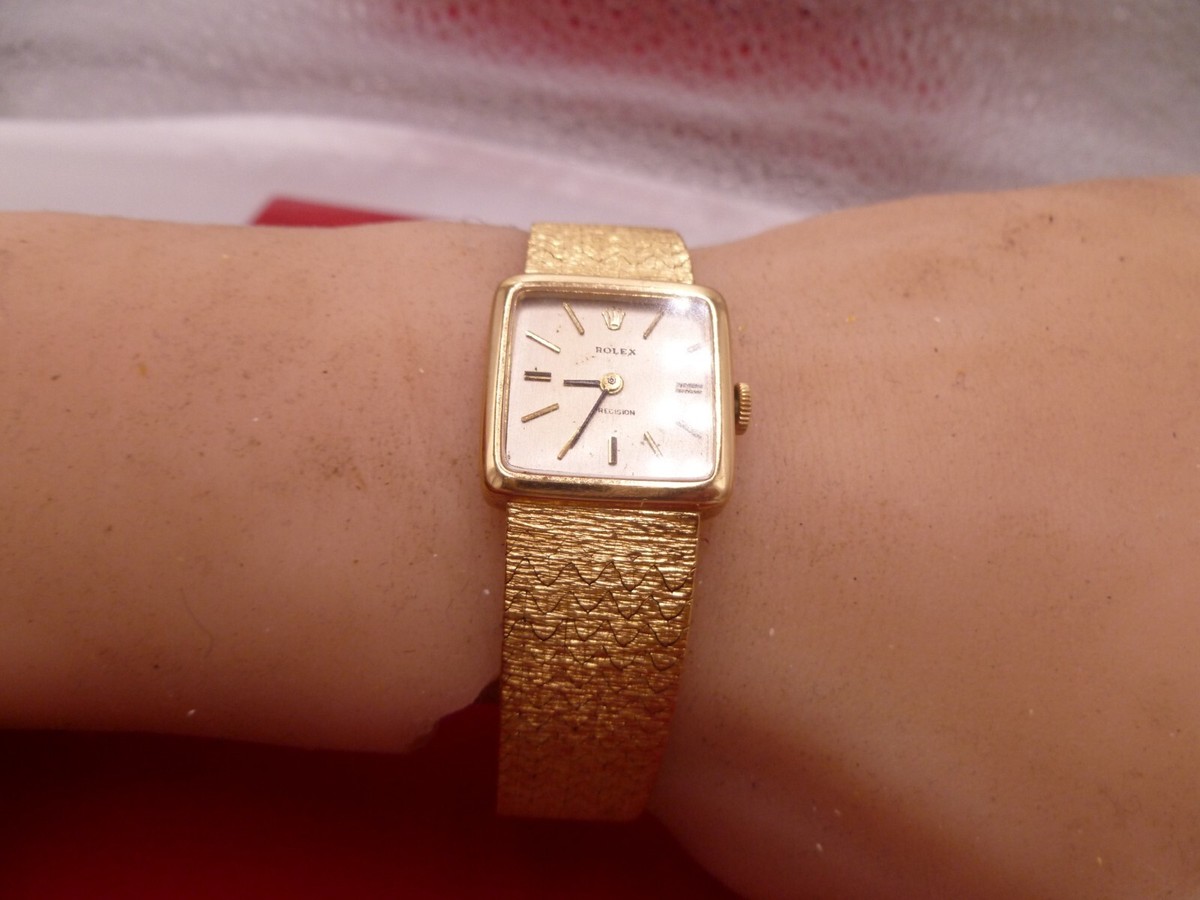 1960s Rolex Precision Vintage Ladies Watch 18KT Gold Caliber