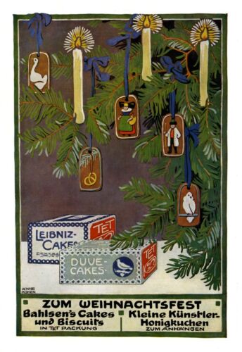 BAHLSEN biscuits XL publicité 1908 Änne Koken Hanovre Noël Arbre de Noël Pain D'épices - Photo 1 sur 1