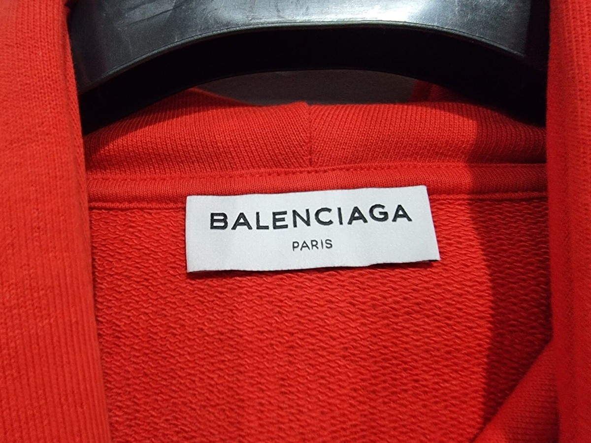 Balenciaga 2017 Campaign Logo Oversized Red Hoodie Size XS | eBay