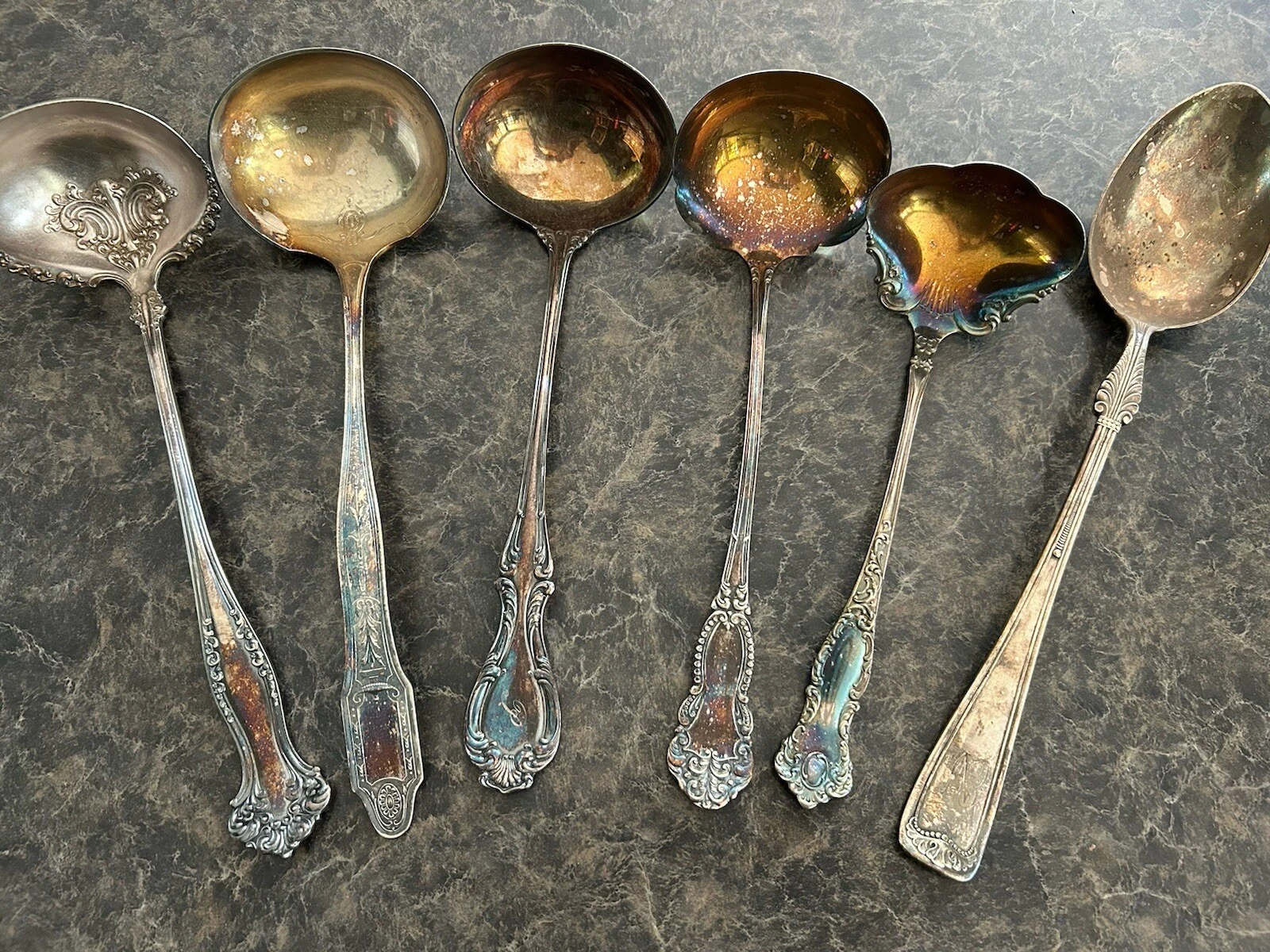 Silverplate Old Pattern Soup Ladles Qty.6