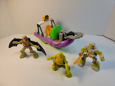 2015 Viacom Nickelodeon TMNT Rescue Boat with Clamp Purple & Green Ninja Turtles