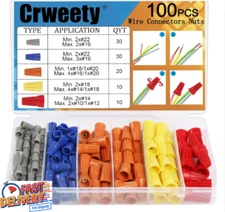 100PCS Wire Connectors Nuts Electric Wire Caps Assortment Nuts Connection