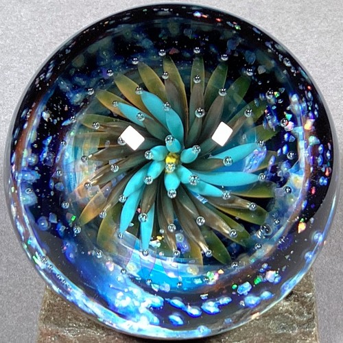 Vortex Marble Handmade by Bill Grout 2.07" Energetic Metals 031625 Boro Glass - Picture 14 of 14