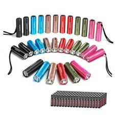  30-Pack Mini Flashlight Set, Aluminum LED Handheld Torches 30-pack multicolor