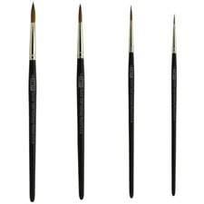 AS-83 Kolinsky Pure Sable Rounds Brush Set 4 pcs