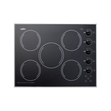 Summit CR5B273B 27" Electric Radiant Cooktop w/ (5) Burners, Black Ceramic Gl...