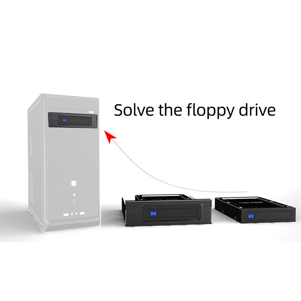 TOOLFREE 2.5" Internal Floppy Bay SATA III Tray-Less Mobile Rack for HDD SSD NEW - Image 4 of 4