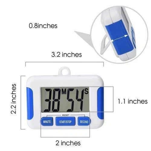 2X Digital Kitchen Timer Magnetic Cooking LCD Large Count Down Clear Alarm Egg - Picture 18 of 23
