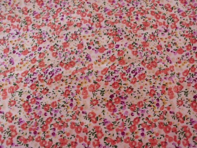 Coupon De Tissu Liberty - Motif Petites Fleurs Multicolores - 50 X 72 Cm - Coton Neuf