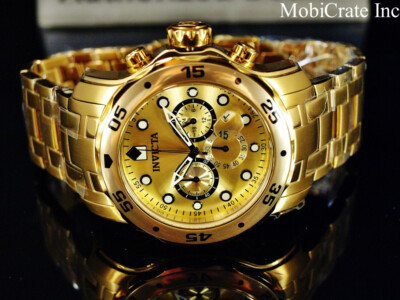 腕時計　オマージュ　Invicta ゴールド　メンズ　ウォッチ NEW Invicta Men's 48mm PRO DIVER SCUBA Chronograph Gold Tone