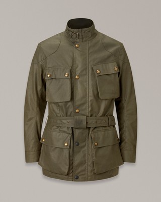 Belstaff Trialmaster Men's Waxed Cotton Jacket Ultracore 8oz Olive