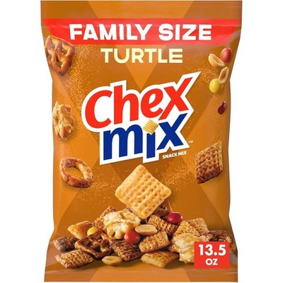 Chex Mix Turtle Snack Mix, Indulgent Snacks, Family Size, 27 oz 2 PACK