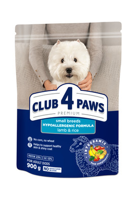 CLUB 4 Paws Premium Trockenfutter für erwachsene Hunde Lamm & Reis -  0,9 kg