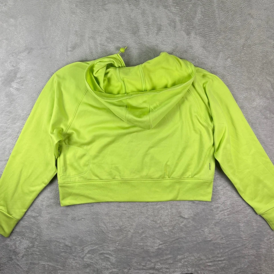 Adidas Para Mujer Aeroready Cremallera Sudadera con Capucha L Pulso Lima Recortada Camiseta con Capucha Nueva con Etiquetas Foto 3 de 4