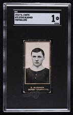 1912 Smith's Footballers Tobacco Light Blue Back Steve Bloomer #72 SGC 1 3q4
