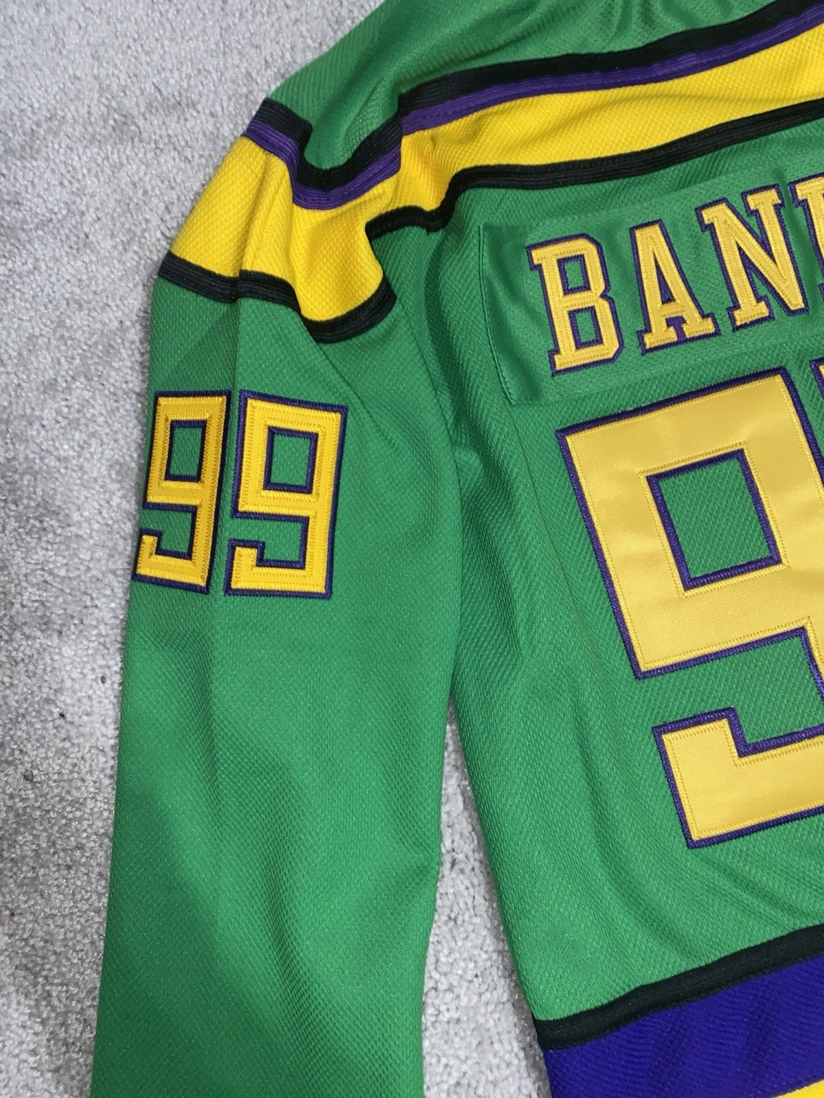 Mighty Ducks Movie Adam Banks #99 Green Hockey Jersey