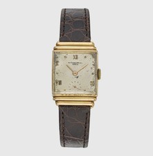 Vintage 1940s Herren Patek Philippe Kunst Deko Uhr Im 18K Rosegold Ref. 1417