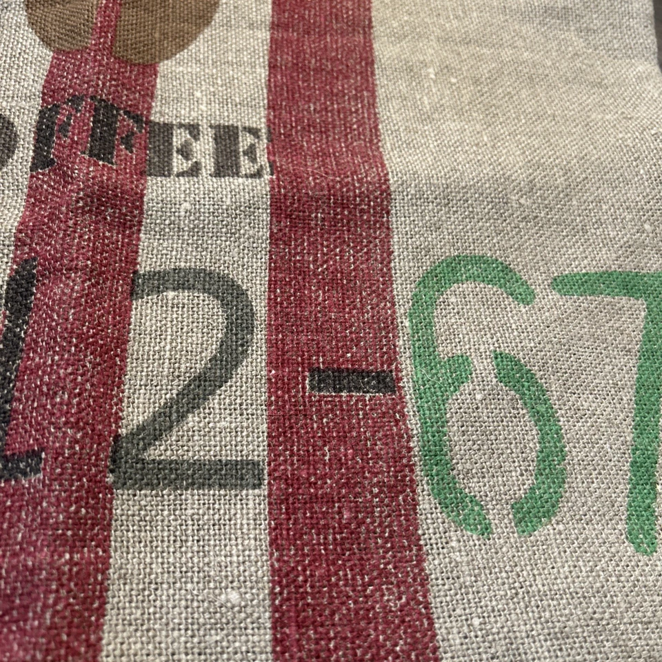 Funda de almohada Pottery Barn "Cafe de Francais" saco de grano de café francés lino cáñamo Foto 2 de 4