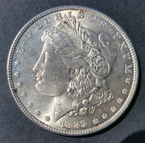 1889 Morgan Silver Dollar BU High Luster Bright Fields Low Start Below Melt
