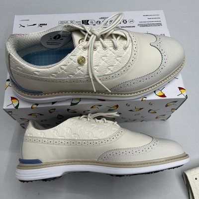 PUMA Arnold Palmer Royale Wingtip Golf Shoes Ivory/Zen Blue  display picture 1