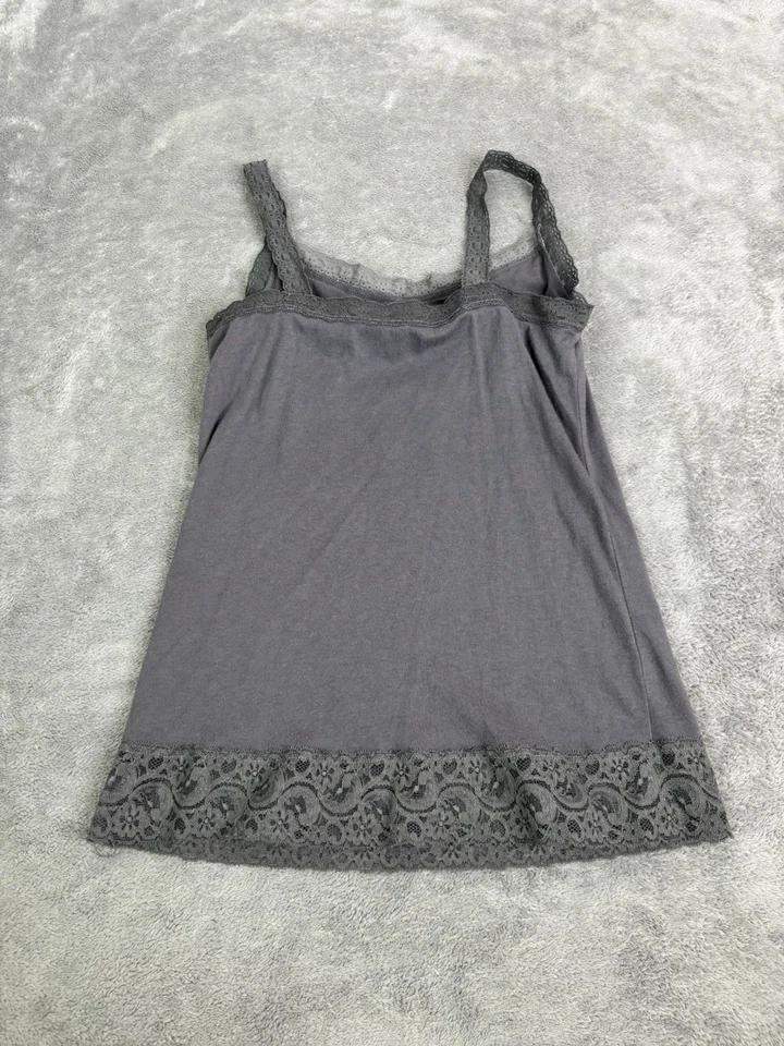 Camiseta sin mangas vintage Y2K Abercrombie & Fitch de encaje para mujer talla XL gris Foto 2 de 4