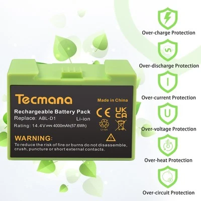 TECMANA 14.4V 4.0AH Akku für iRobot Roomba i7 i7+ i7 Plus 7150 i8 ABL-D2 ABL-D1 4624864