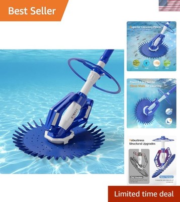 Effortless Automatic Pool Vacuum Cleaner - Super Quiet & Efficient 33FT Hoses