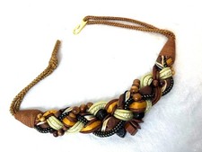 Vintage 80's Belt Twisted Rope Braided Boho Earthy Artesian Taiwan M