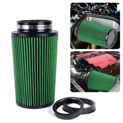 3'' 3.5'' 4'' Cold Air Intake Filter Inlet 3 Sizes in 1 10.5'' Tall Universal Green