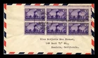 US COVER TRANSCONTINENTAL RAILROAD FDC SCOTT 922 BLOCK HAND CANCEL AIR MAIL