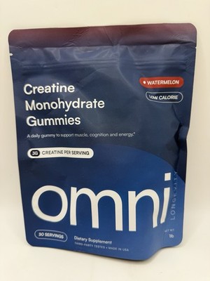 OMNI Longevity Creatine Monohydrate Gummies Watermelon 30 Servings Exp 1/2028
