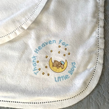 Baby Boy Receiving Blanket 36" Handmade Flannel Swaddle  Burp Cloth Set NEW