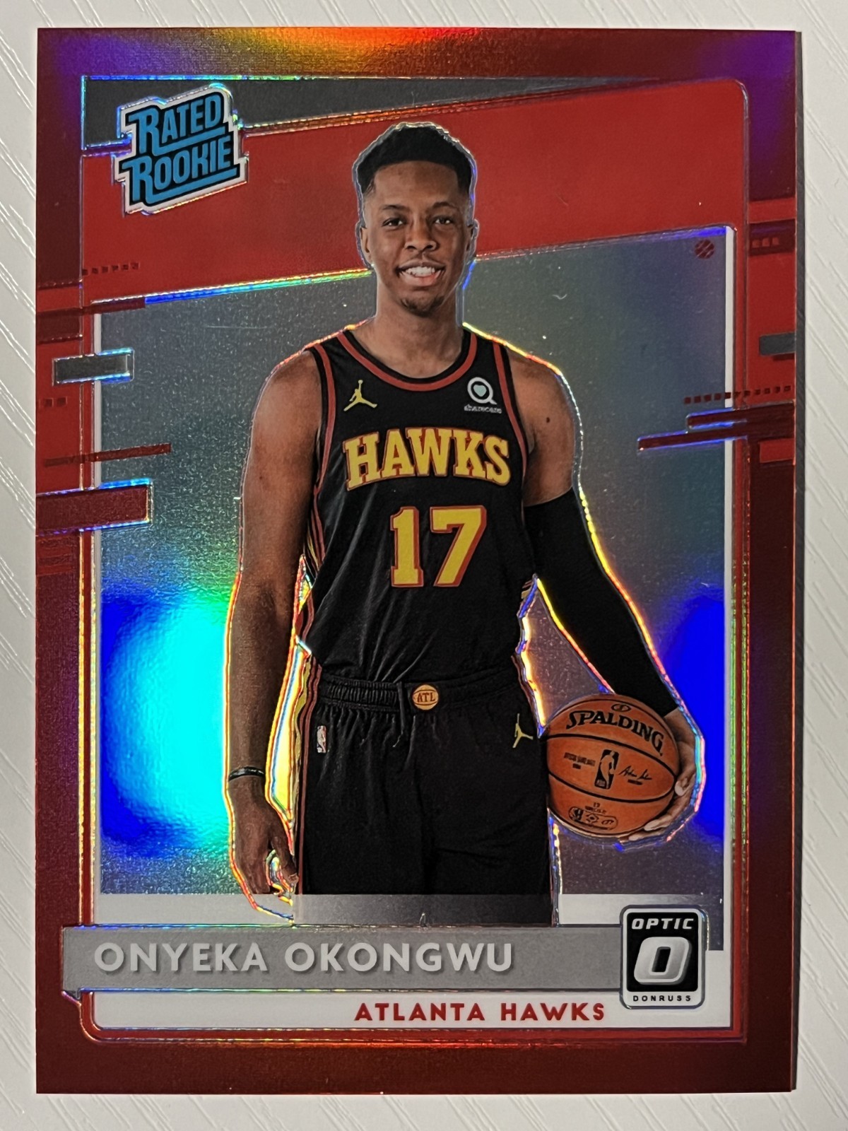Onyeka Okongwu 2020-21 Panini Donruss Optic Red Prizm RC 31/99 Atlanta Hawks