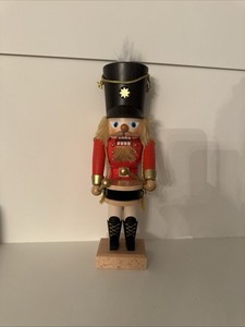 Red Drummer Soldier  German 11”  Nutcracker Made By SN Mint