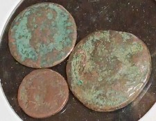 Lot Of 3 Raw Ancient Coins A Great Historical Piece 