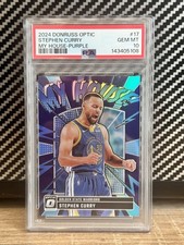 2024 Panini Donruss Optic My House Purple Prizm Stephen Curry PSA 10 GEM MT 15bk