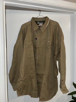 Columbia Saddle Peak Long Sleeve Button Up Shirt 4X Men's Khaki