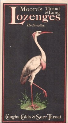 MOORE'S Throat & Lung Lozenges - Dr C.C. Moore New York - Victorian Trade Card