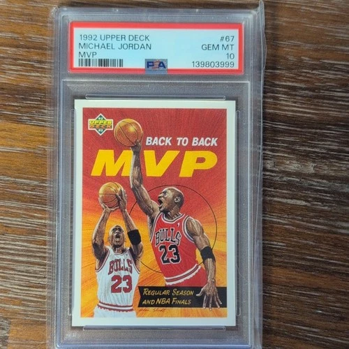 Upper Deck 1992 Michael Jordan Back to Back MVP Insert #67 PSA 10