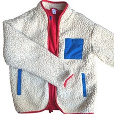 LEGO Kids Fleece Sherpa Zip Up Jacket Pocket Colorblock Blue Red Kids Medium