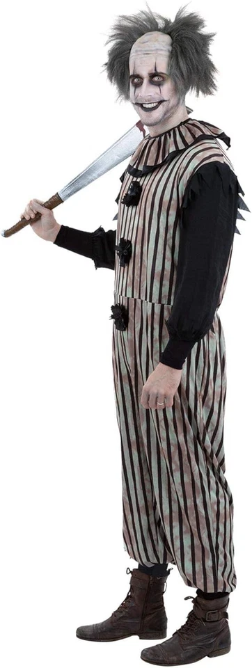 Smiffys Dark Vintage Clown Costume for Adults, Creepy Halloween Fancy Dress Outf - Bild 2 von 4
