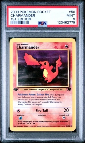PSA 9 Charmander 1st Edition Non Holo #50 2000 Pokemon Rocket 120462779