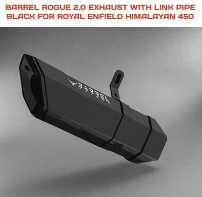 BARREL ROGUE 2.0 AUSPUFF MIT LINK PIPE SCHWARZ FÜR ROYAL ENFIELD HIMALAYAN 450
